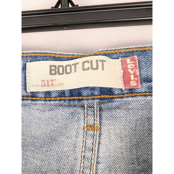 Levis Jeans Mens 40x30 517 Boot Cut Jeans Light Blue Denim - Picture 3 of 11